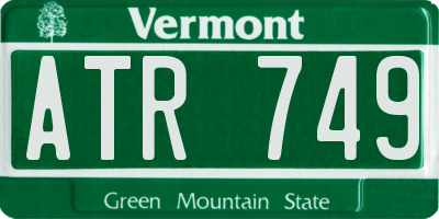 VT license plate ATR749