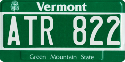 VT license plate ATR822