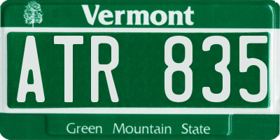 VT license plate ATR835