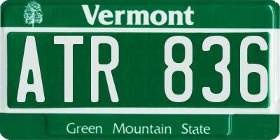 VT license plate ATR836