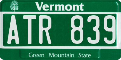 VT license plate ATR839
