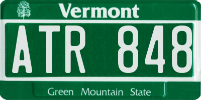 VT license plate ATR848