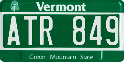VT license plate ATR849
