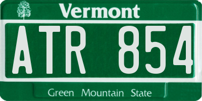 VT license plate ATR854