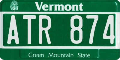 VT license plate ATR874