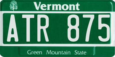 VT license plate ATR875