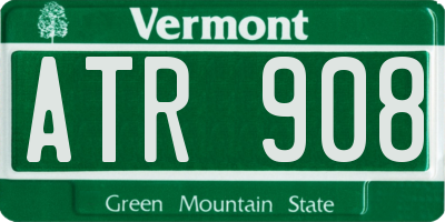 VT license plate ATR908