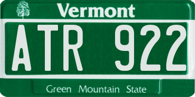 VT license plate ATR922