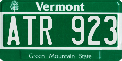 VT license plate ATR923