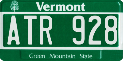 VT license plate ATR928
