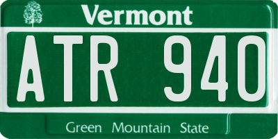 VT license plate ATR940