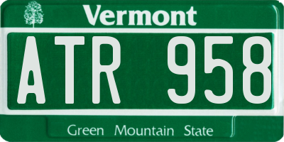 VT license plate ATR958