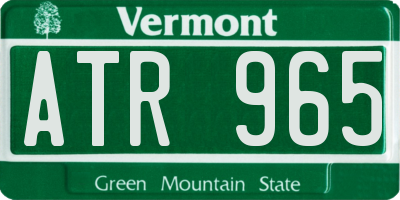 VT license plate ATR965