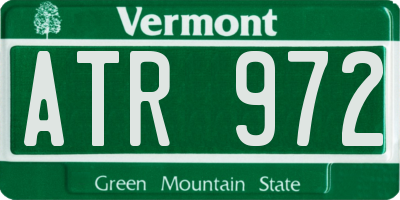 VT license plate ATR972