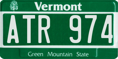 VT license plate ATR974