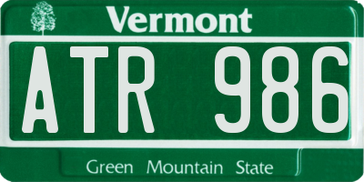 VT license plate ATR986