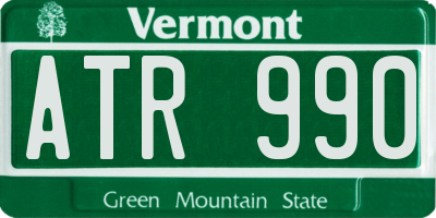 VT license plate ATR990