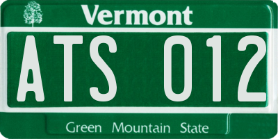 VT license plate ATS012