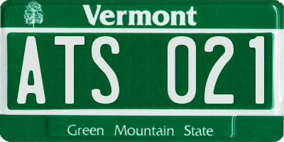 VT license plate ATS021