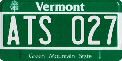 VT license plate ATS027