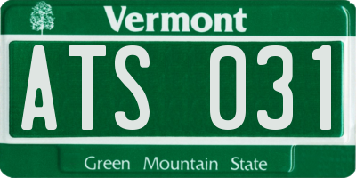 VT license plate ATS031