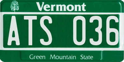 VT license plate ATS036