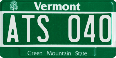 VT license plate ATS040