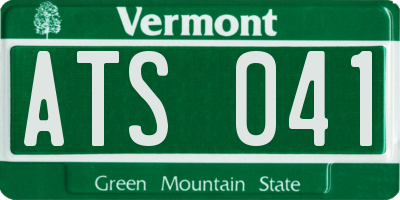 VT license plate ATS041