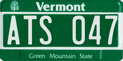 VT license plate ATS047