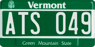 VT license plate ATS049