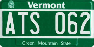 VT license plate ATS062