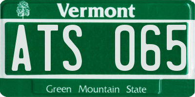 VT license plate ATS065