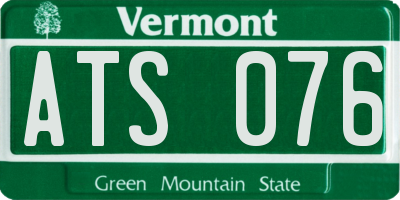 VT license plate ATS076