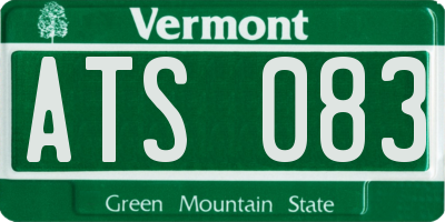 VT license plate ATS083