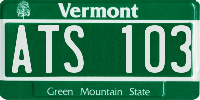 VT license plate ATS103
