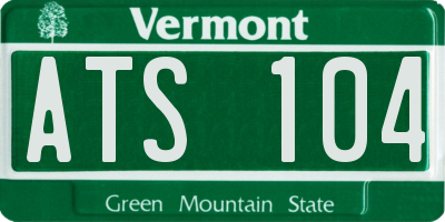 VT license plate ATS104