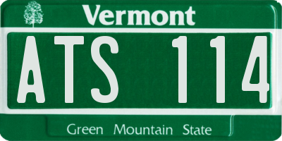 VT license plate ATS114