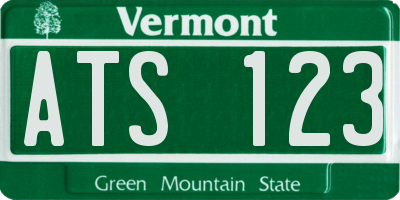 VT license plate ATS123