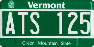 VT license plate ATS125