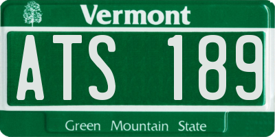 VT license plate ATS189