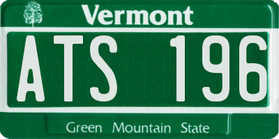 VT license plate ATS196