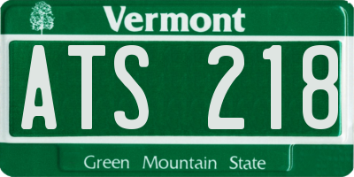 VT license plate ATS218