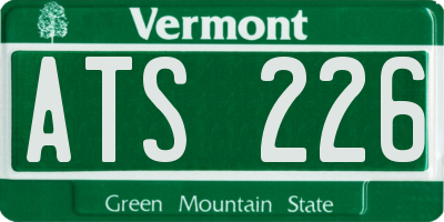 VT license plate ATS226
