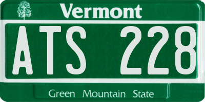 VT license plate ATS228