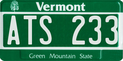 VT license plate ATS233