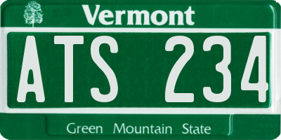 VT license plate ATS234