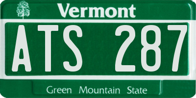 VT license plate ATS287