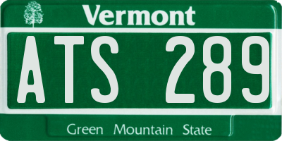 VT license plate ATS289