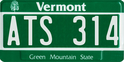 VT license plate ATS314