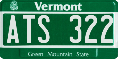 VT license plate ATS322